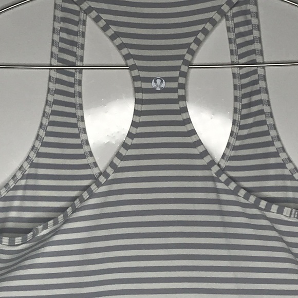 lululemon athletica Tops - Lululemon Cool Racerback Gray Striped Tanka